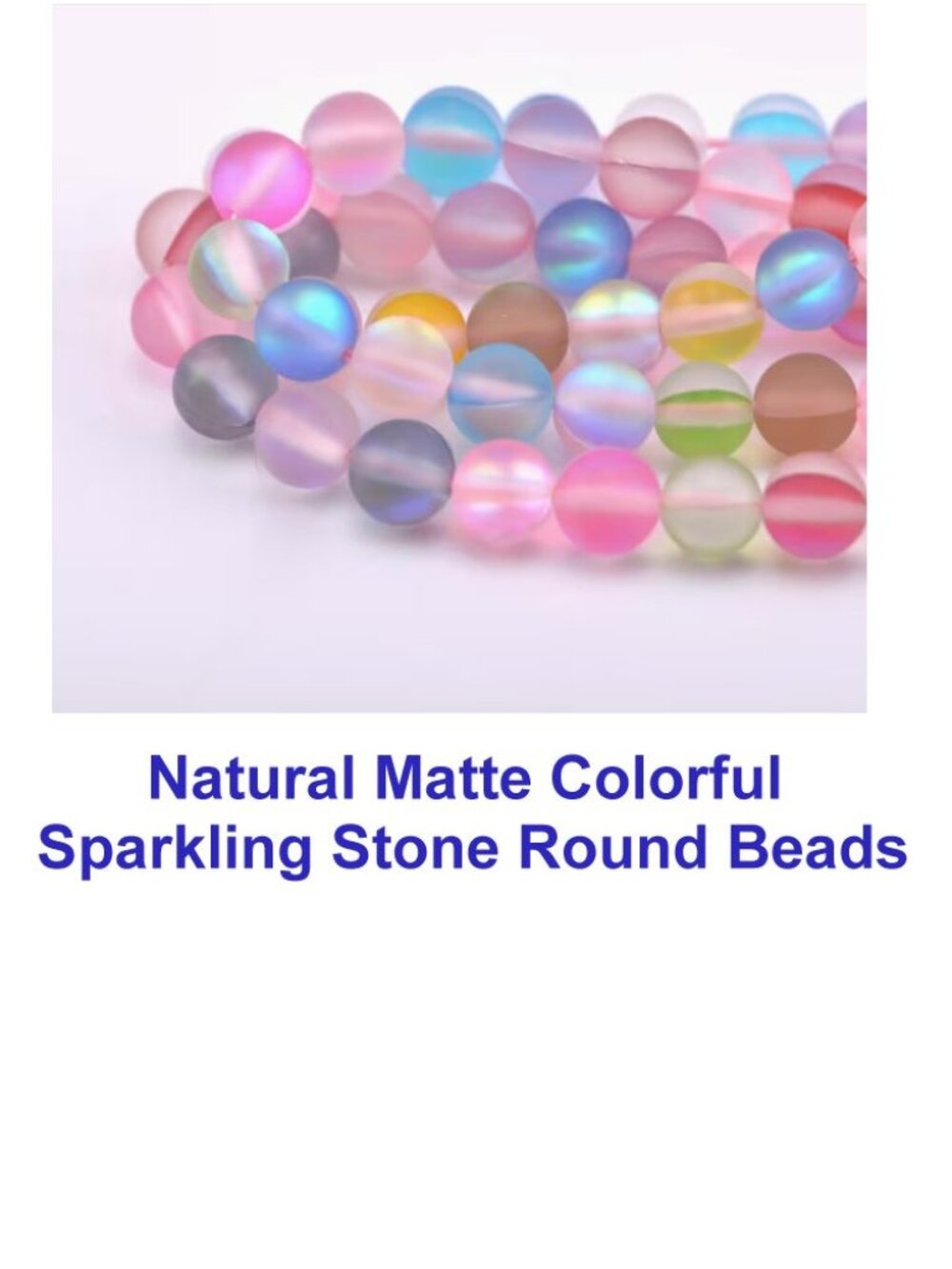 Natural Matte Colorful Sparkling Stone Round Beads